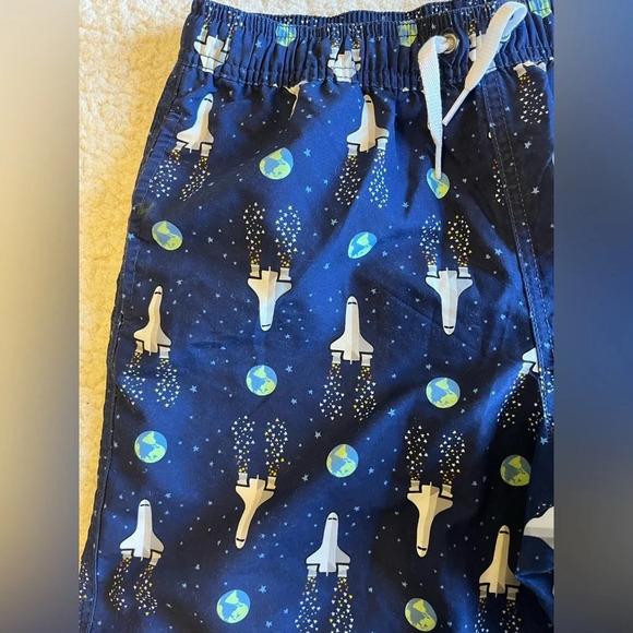 Hanna Andersson size 12 swim trunks, rocket ships - Picture 2 of 3